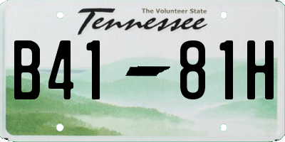 TN license plate B4181H