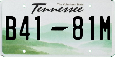 TN license plate B4181M