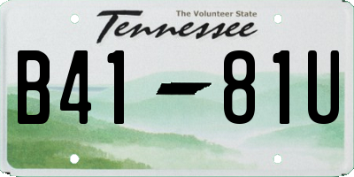TN license plate B4181U