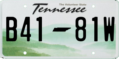 TN license plate B4181W