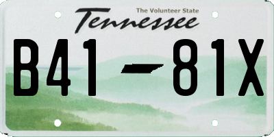 TN license plate B4181X