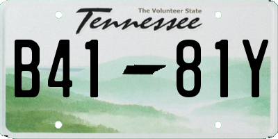 TN license plate B4181Y