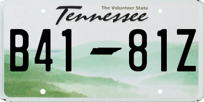 TN license plate B4181Z