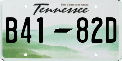 TN license plate B4182D
