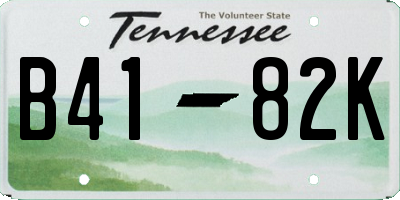 TN license plate B4182K