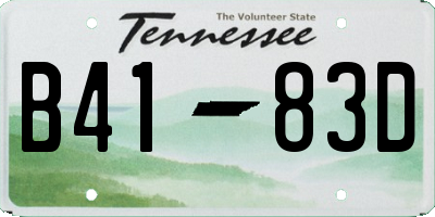 TN license plate B4183D