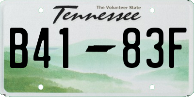TN license plate B4183F
