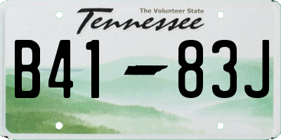 TN license plate B4183J