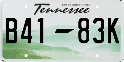 TN license plate B4183K