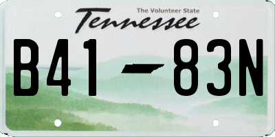 TN license plate B4183N