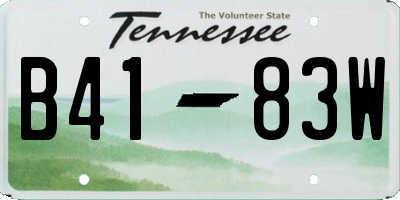 TN license plate B4183W