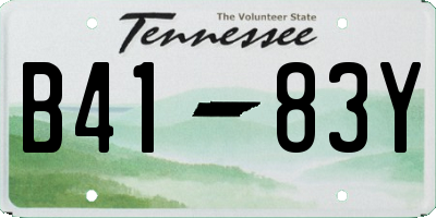 TN license plate B4183Y