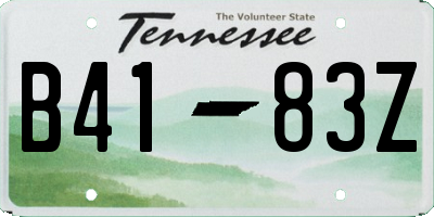 TN license plate B4183Z