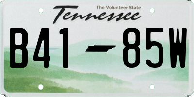 TN license plate B4185W