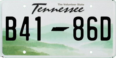 TN license plate B4186D