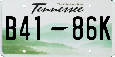 TN license plate B4186K