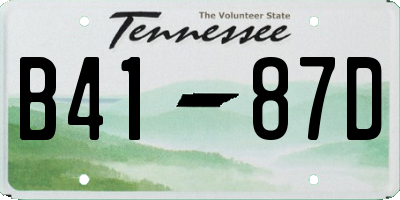 TN license plate B4187D