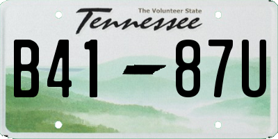 TN license plate B4187U