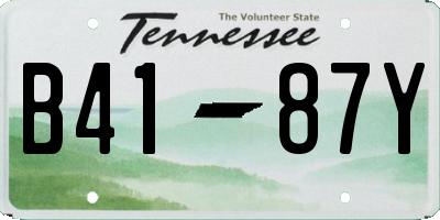 TN license plate B4187Y
