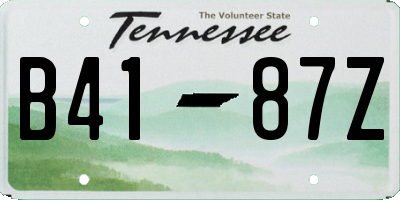 TN license plate B4187Z