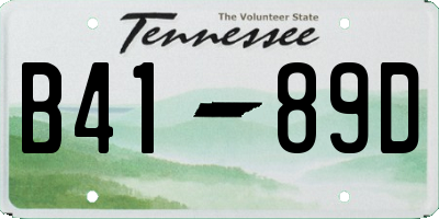 TN license plate B4189D