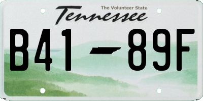 TN license plate B4189F