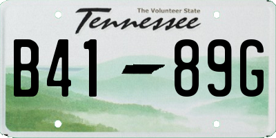 TN license plate B4189G