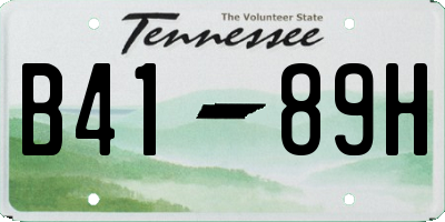 TN license plate B4189H