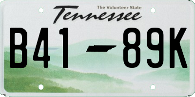 TN license plate B4189K