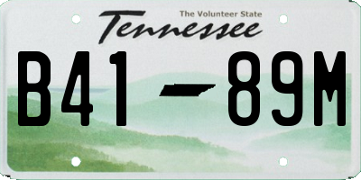 TN license plate B4189M