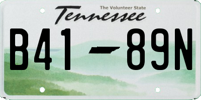 TN license plate B4189N