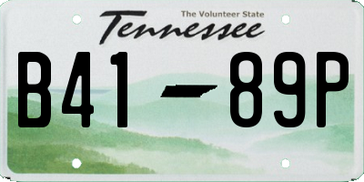TN license plate B4189P