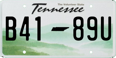 TN license plate B4189U