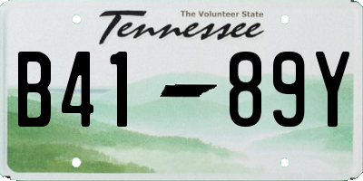 TN license plate B4189Y