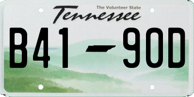 TN license plate B4190D