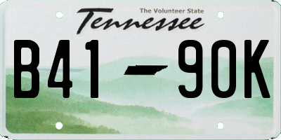 TN license plate B4190K