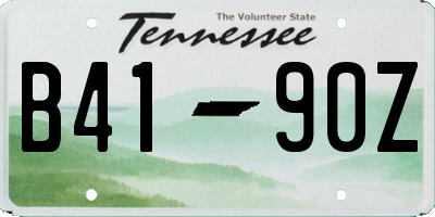 TN license plate B4190Z