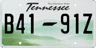 TN license plate B4191Z