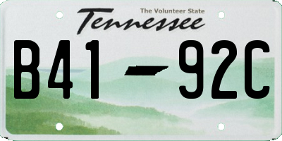 TN license plate B4192C