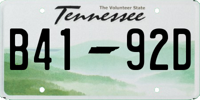 TN license plate B4192D