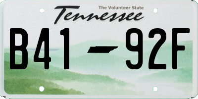 TN license plate B4192F
