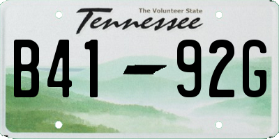 TN license plate B4192G