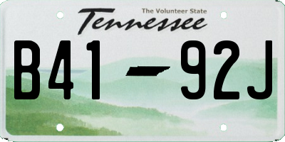 TN license plate B4192J