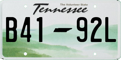 TN license plate B4192L