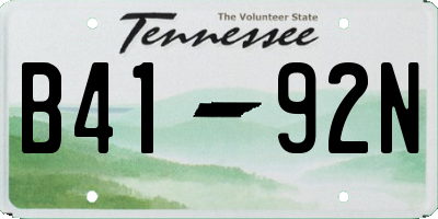 TN license plate B4192N