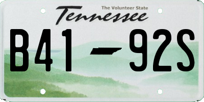 TN license plate B4192S