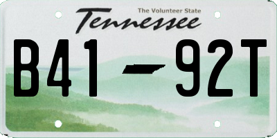 TN license plate B4192T