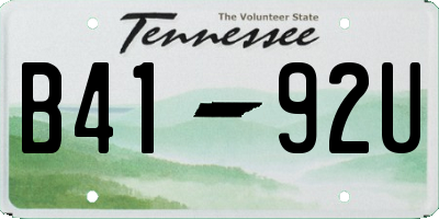 TN license plate B4192U