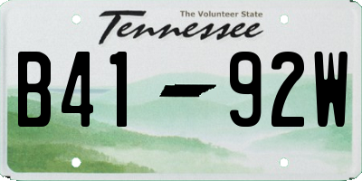 TN license plate B4192W