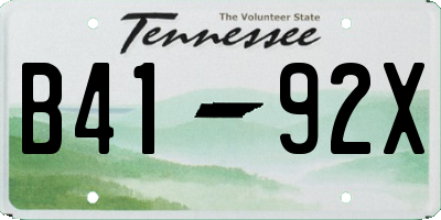TN license plate B4192X